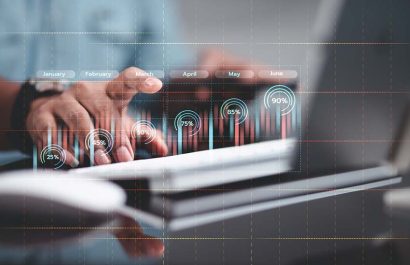 Calendar schedule and agenda reminders Businessman planning appointments, summarizing profits, investments, finances online in the past month via laptop technology. 2022 calendar reminder event idea
