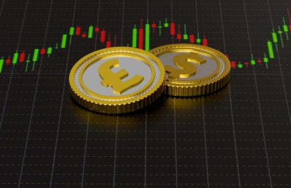 GBPUSD symbol on forex chart, 3d illustrations rendering