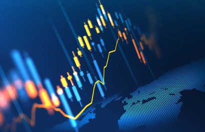 Stock market or forex trading graph in futuristic concept suitable for financial investment or Economic trends business idea and all art work design. Abstract finance background